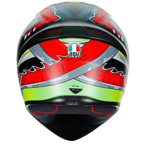 CASCO CERRADO AGV K-1 E2205 MULTI DUNDEE LIMA/ROJ/MATE - Imagen 3