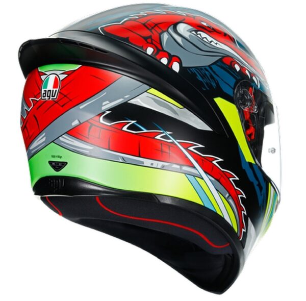 CASCO CERRADO AGV K-1 E2205 MULTI DUNDEE LIMA/ROJ/MATE - Imagen 4