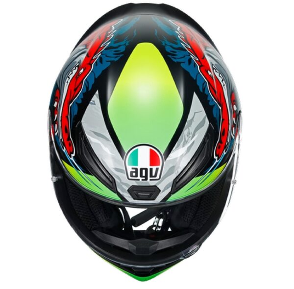CASCO CERRADO AGV K-1 E2205 MULTI DUNDEE LIMA/ROJ/MATE - Imagen 5