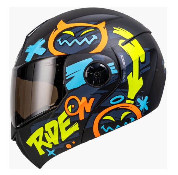 CASCO ICH ABATIBLE MOVE NEGRO MATTE AMARILLO