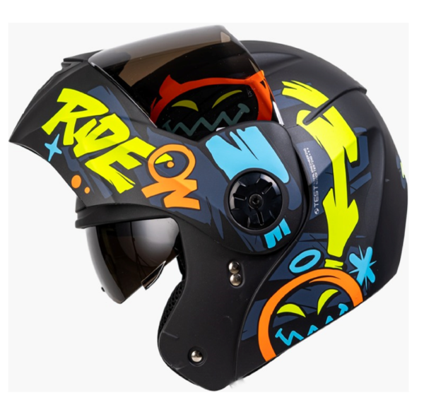 CASCO ICH ABATIBLE MOVE NEGRO MATTE AMARILLO - Imagen 2