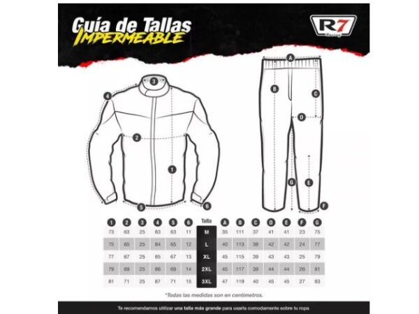 IMPERMEABLE R7 RACING PREMIUM NEGRO/GRIS - Imagen 4