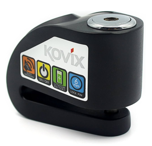 CANDADO DE DISCO CON ALARMA KOVIX KD6 (6MM PIN)