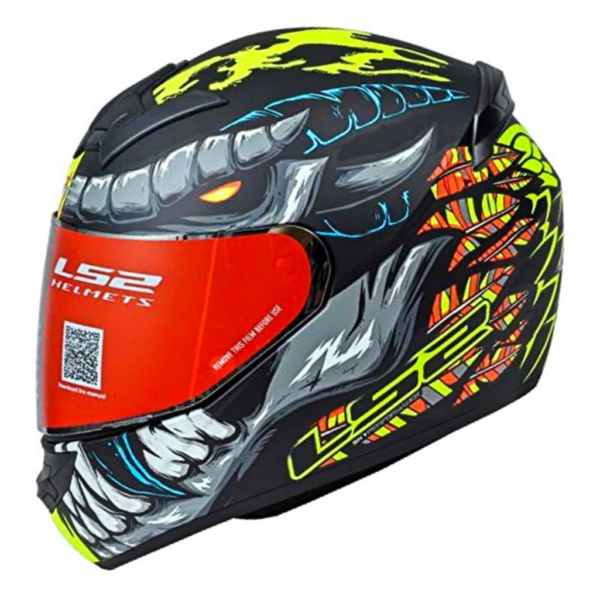 CASCO CERRADO LS2 ROOKIE FLY DEMON NGO MATE/AMA FLUO FF352