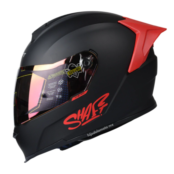 CASCO SHAFT 502 SOLID MATE NEGRO RED - Imagen 4