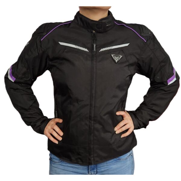 CHAMARRA GIACOMO RACER LADY NEGRO MORADO