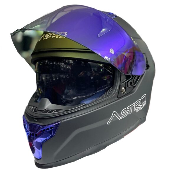 CASCO ASTRO SOLID BLACK/BLUE - Imagen 4