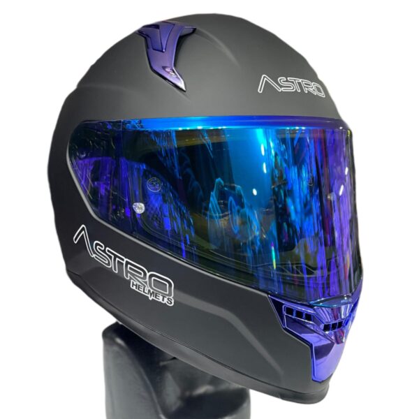 CASCO ASTRO SOLID BLACK/BLUE - Imagen 2