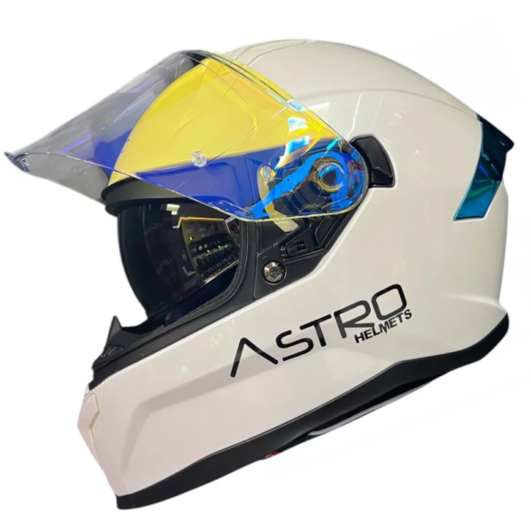 CASCO ASTRO PEARL WHITE GLOSS BLUE - Imagen 3