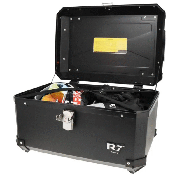 BAUL TRASERO MOTOCICLETA R7 RACING NEGRO PLASTICO 60 LTS - Imagen 3