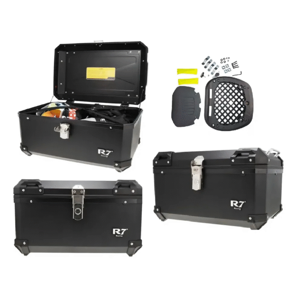 BAUL TRASERO MOTOCICLETA R7 RACING NEGRO PLASTICO 60 LTS - Imagen 2