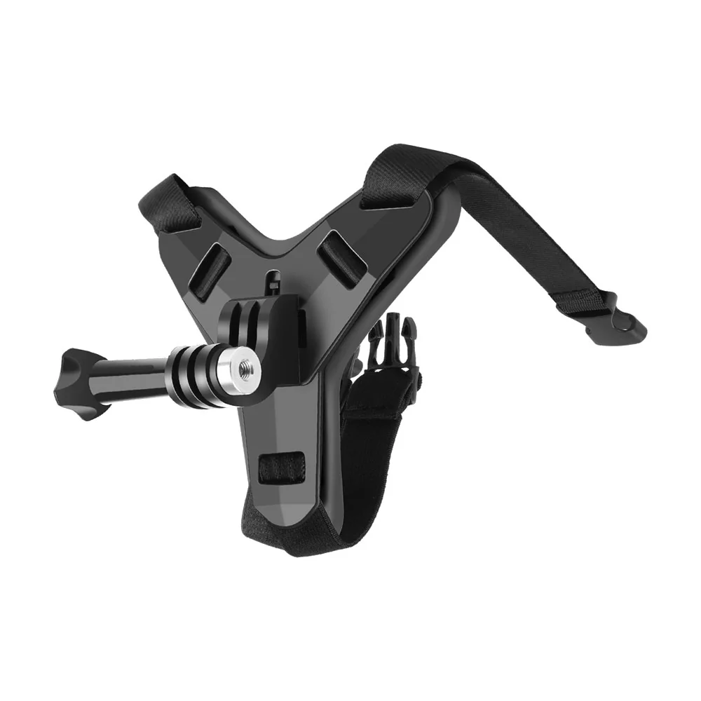 Arnés Casco Motocicleta Mentón Negro Compatible GoPro Sport Cam