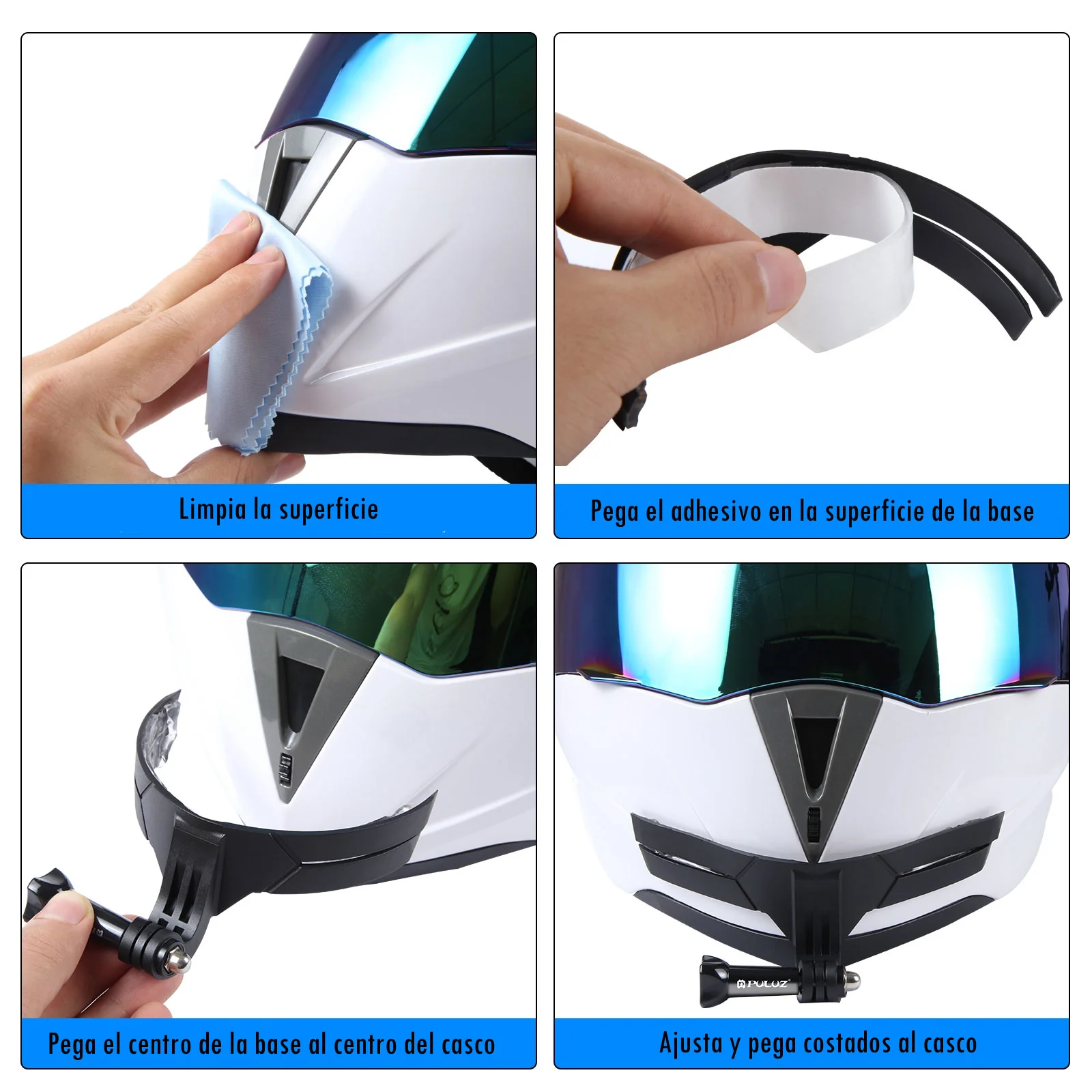 BASE CASCO FRONTAL ADHESIVA COMPATIBLE GOPRO SPORT CAM BDG P/CAMARA - Imagen 2