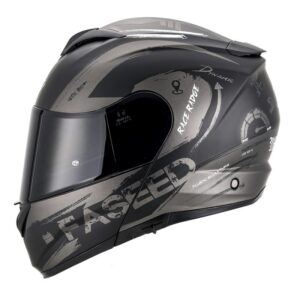 CASCO FASEED FS-908 ABATIBLE RIDE RACE NEGRO/METAL